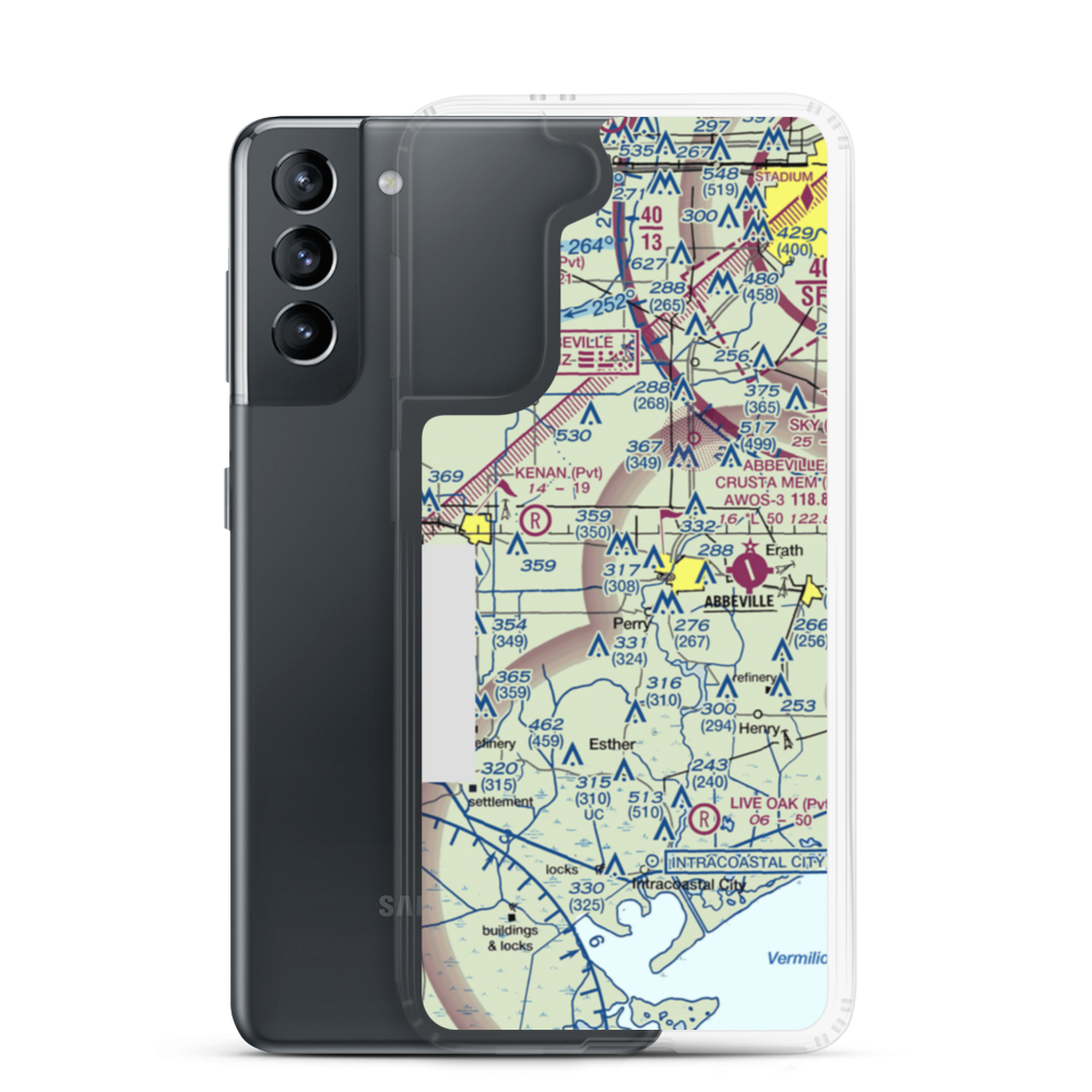 Ms Pats Airport (35LA) VFR Sectional Samsung Case Samsung Galaxy S21 model shown