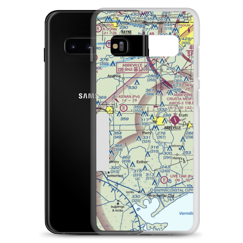 Ms Pats Airport (35LA) VFR Sectional Samsung Case Samsung Galaxy S10+ model shown