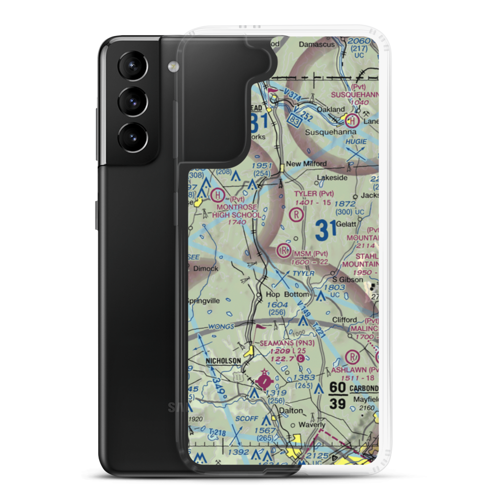 MSM Airport (PS50) VFR Sectional Samsung Case Samsung Galaxy S21 Plus model shown