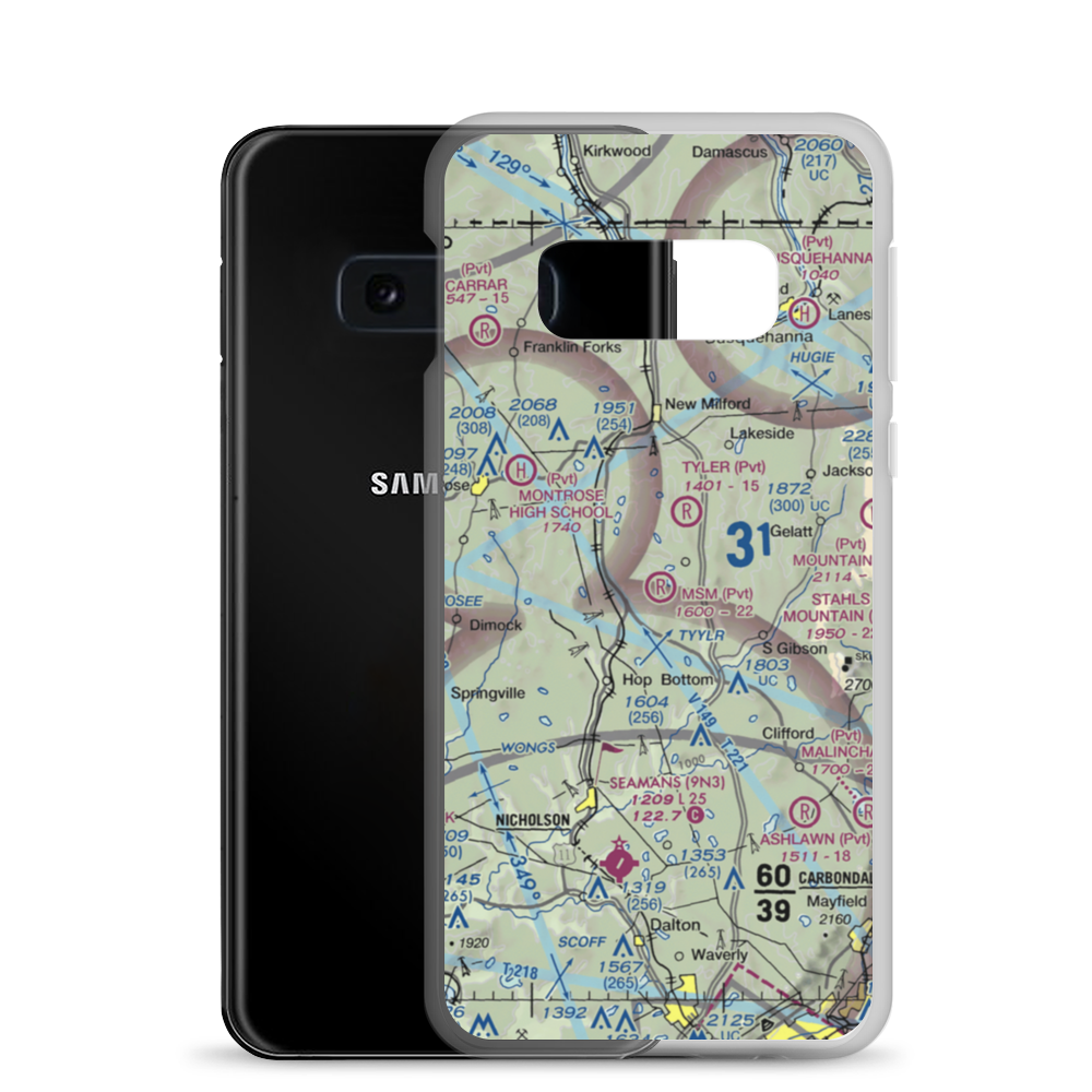 MSM Airport (PS50) VFR Sectional Samsung Case Samsung Galaxy S10e model shown
