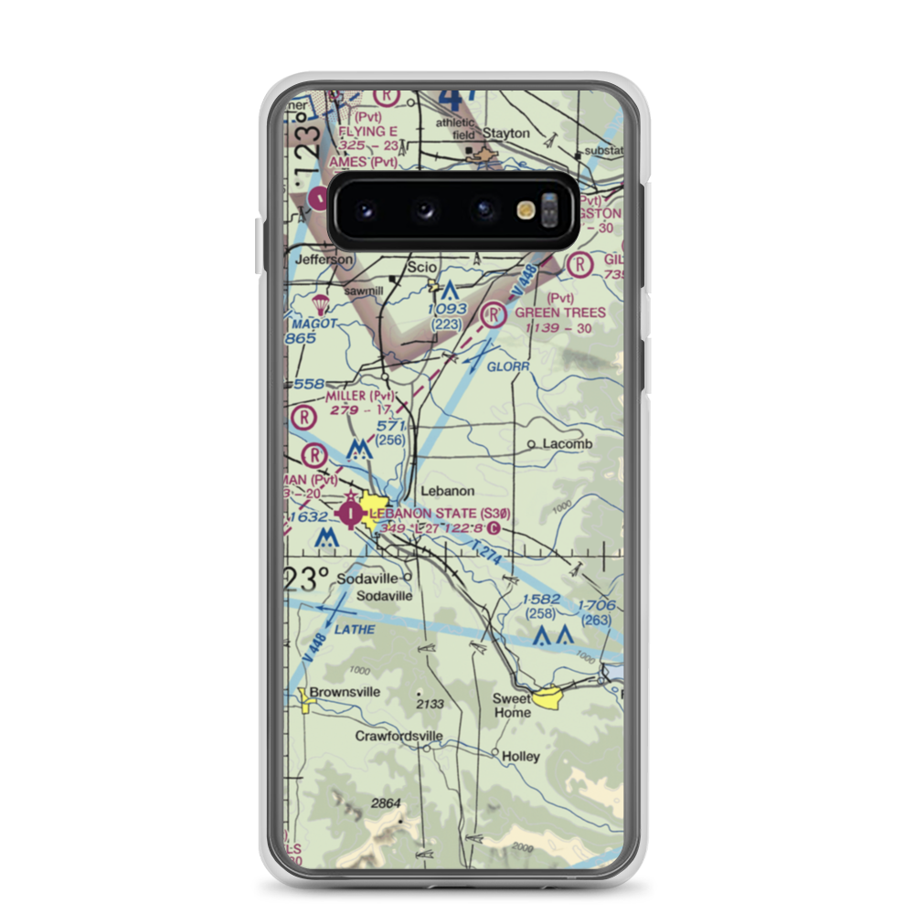 Mt Hope Airport (OG10) VFR Sectional Samsung Case Samsung Galaxy S10 model shown