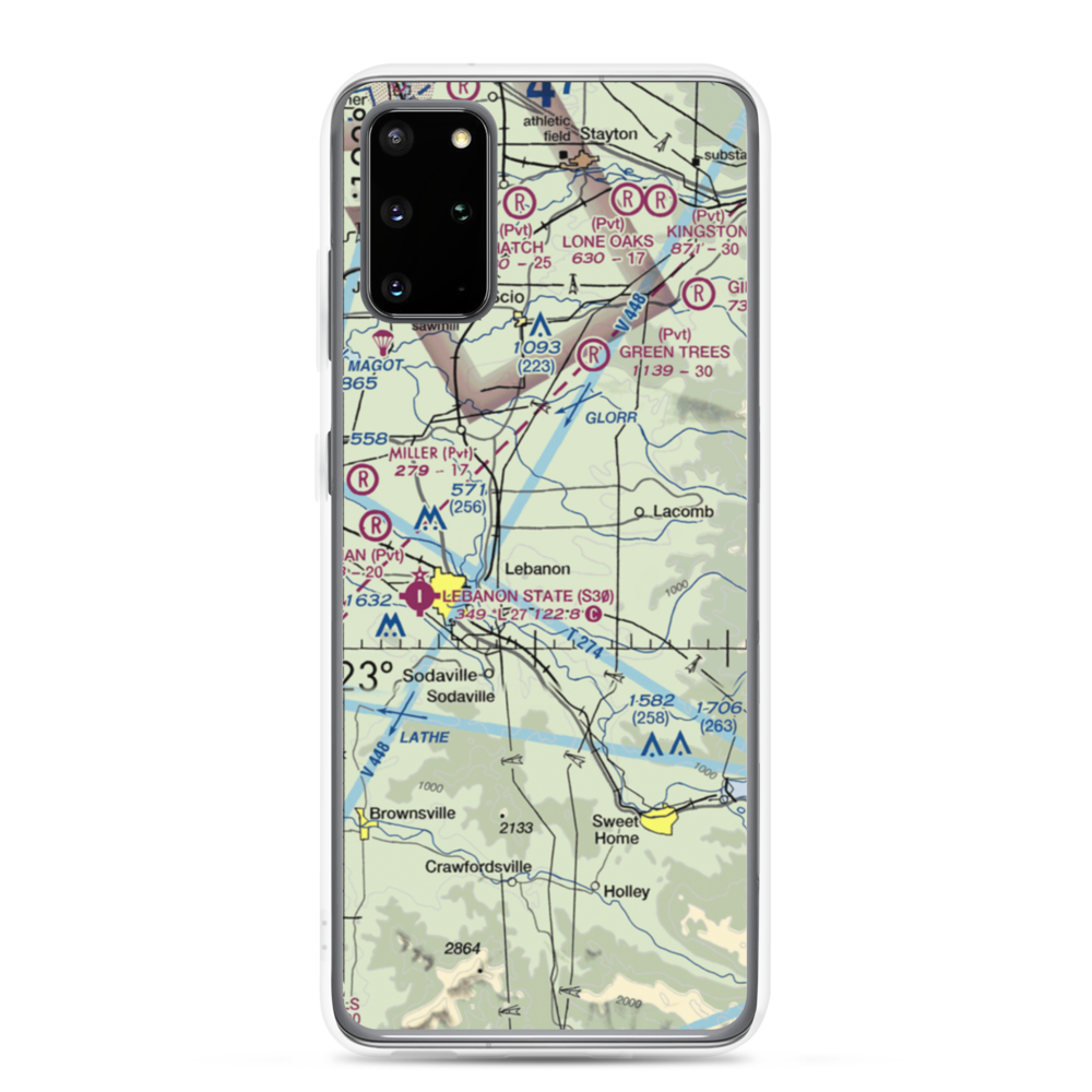 Mt Hope Airport (OG10) VFR Sectional Samsung Case Samsung Galaxy S20 Plus model shown