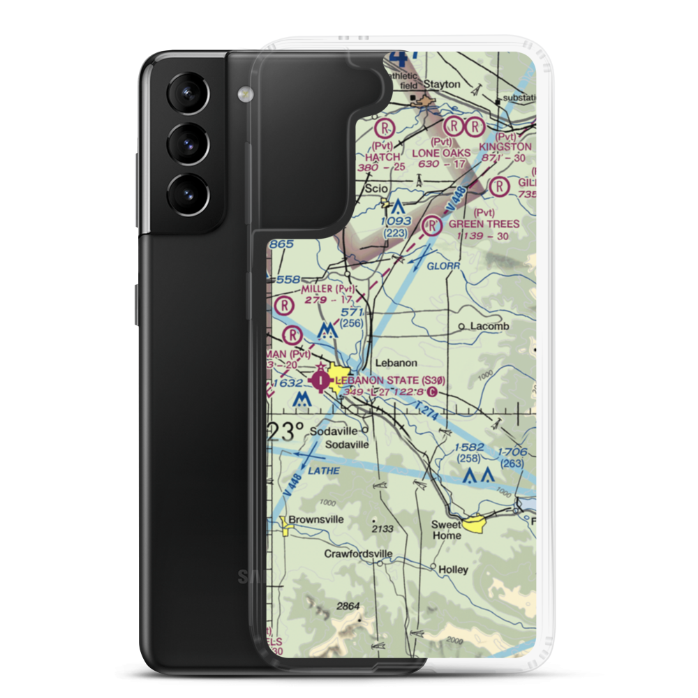 Mt Hope Airport (OG10) VFR Sectional Samsung Case Samsung Galaxy S21 Plus model shown