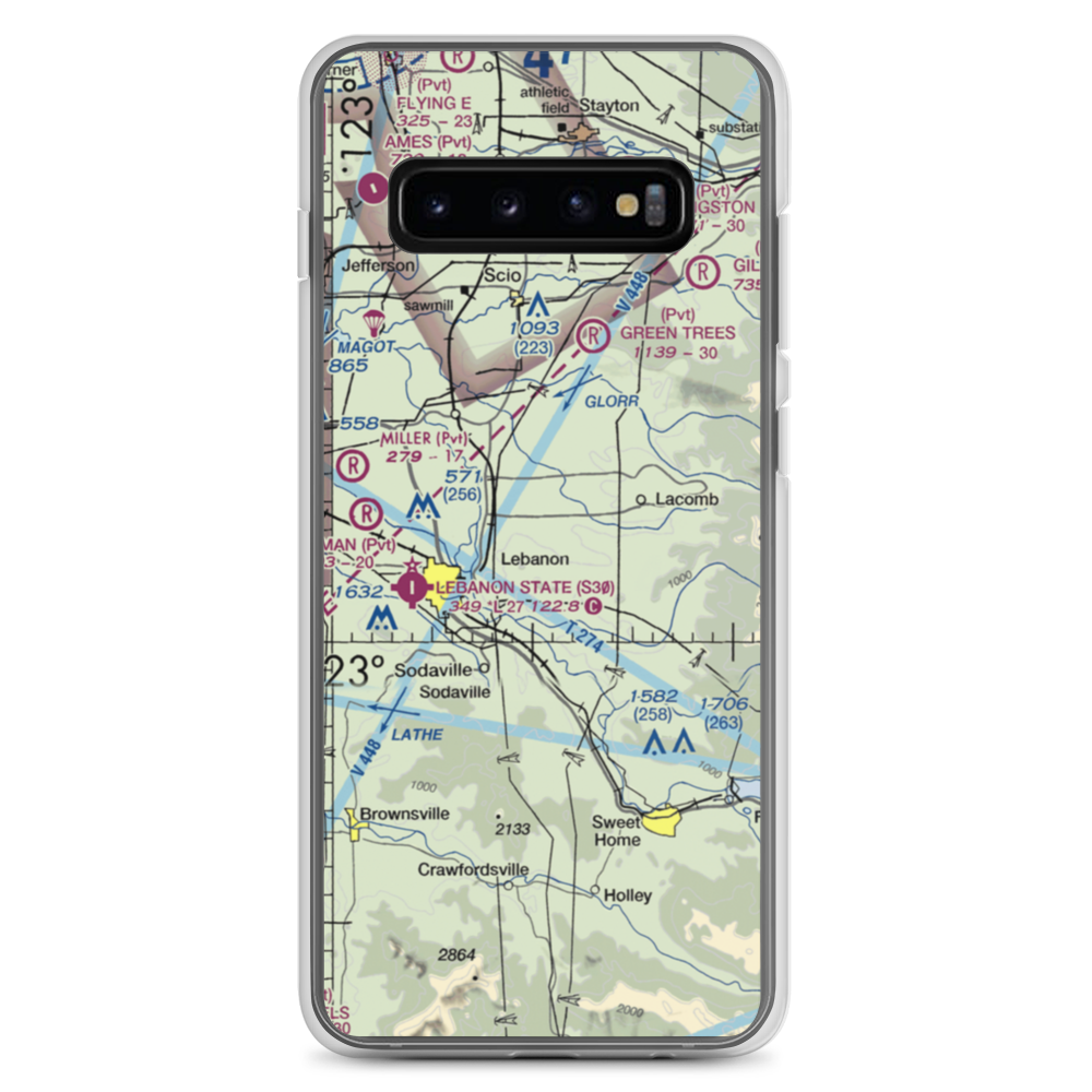 Mt Hope Airport (OG10) VFR Sectional Samsung Case Samsung Galaxy S10+ model shown