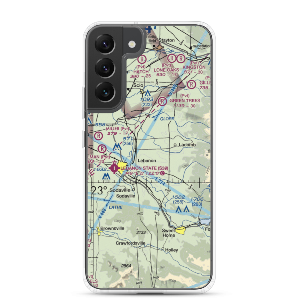 Mt Hope Airport (OG10) VFR Sectional Samsung Case Samsung Galaxy S22 Plus model shown
