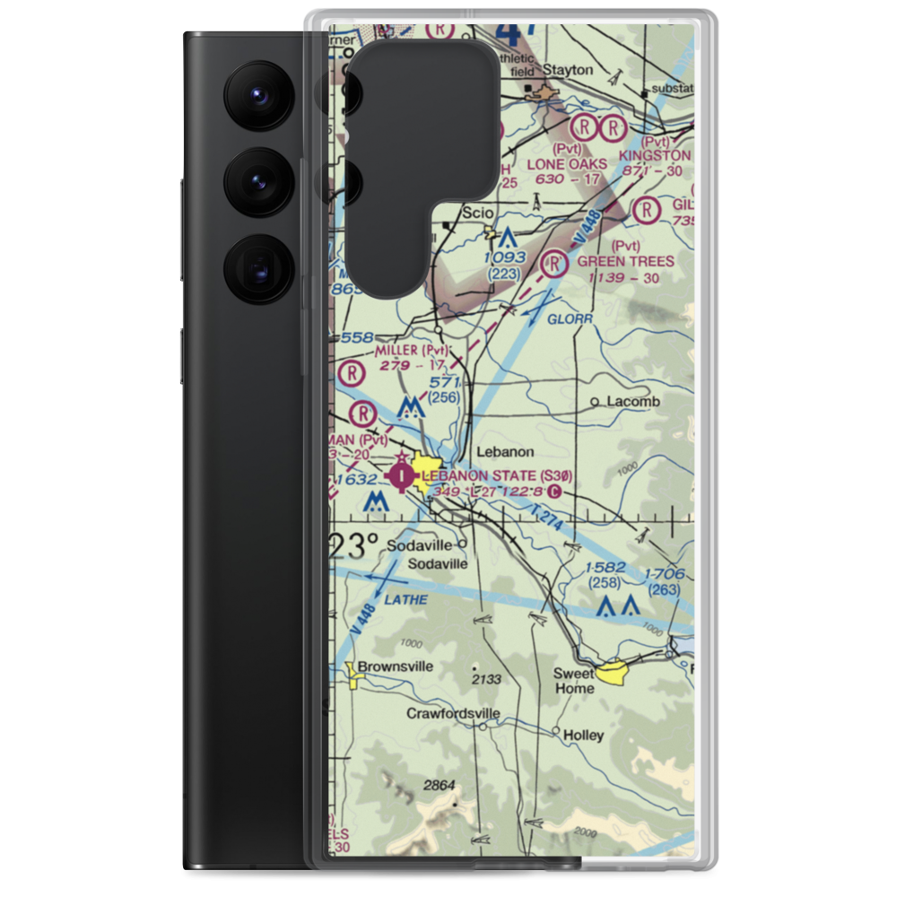 Mt Hope Airport (OG10) VFR Sectional Samsung Case Samsung Galaxy S22 Ultra model shown