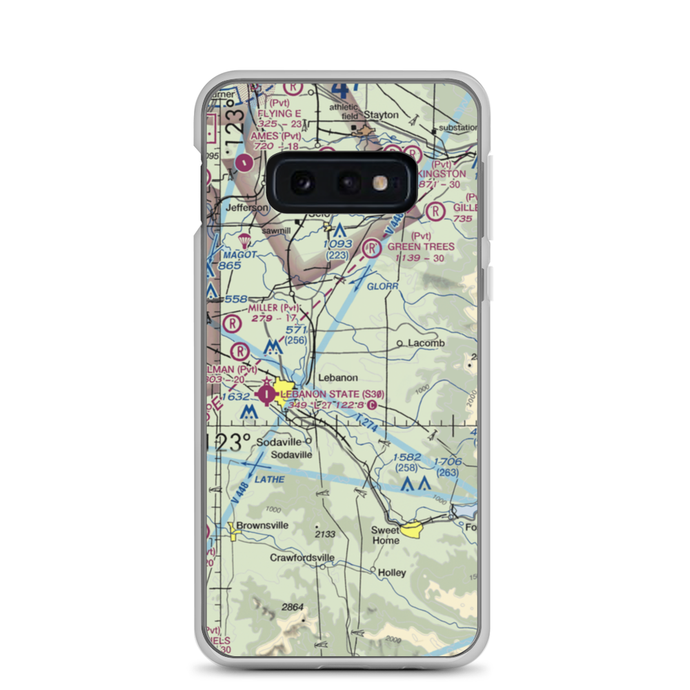 Mt Hope Airport (OG10) VFR Sectional Samsung Case Samsung Galaxy S10e model shown