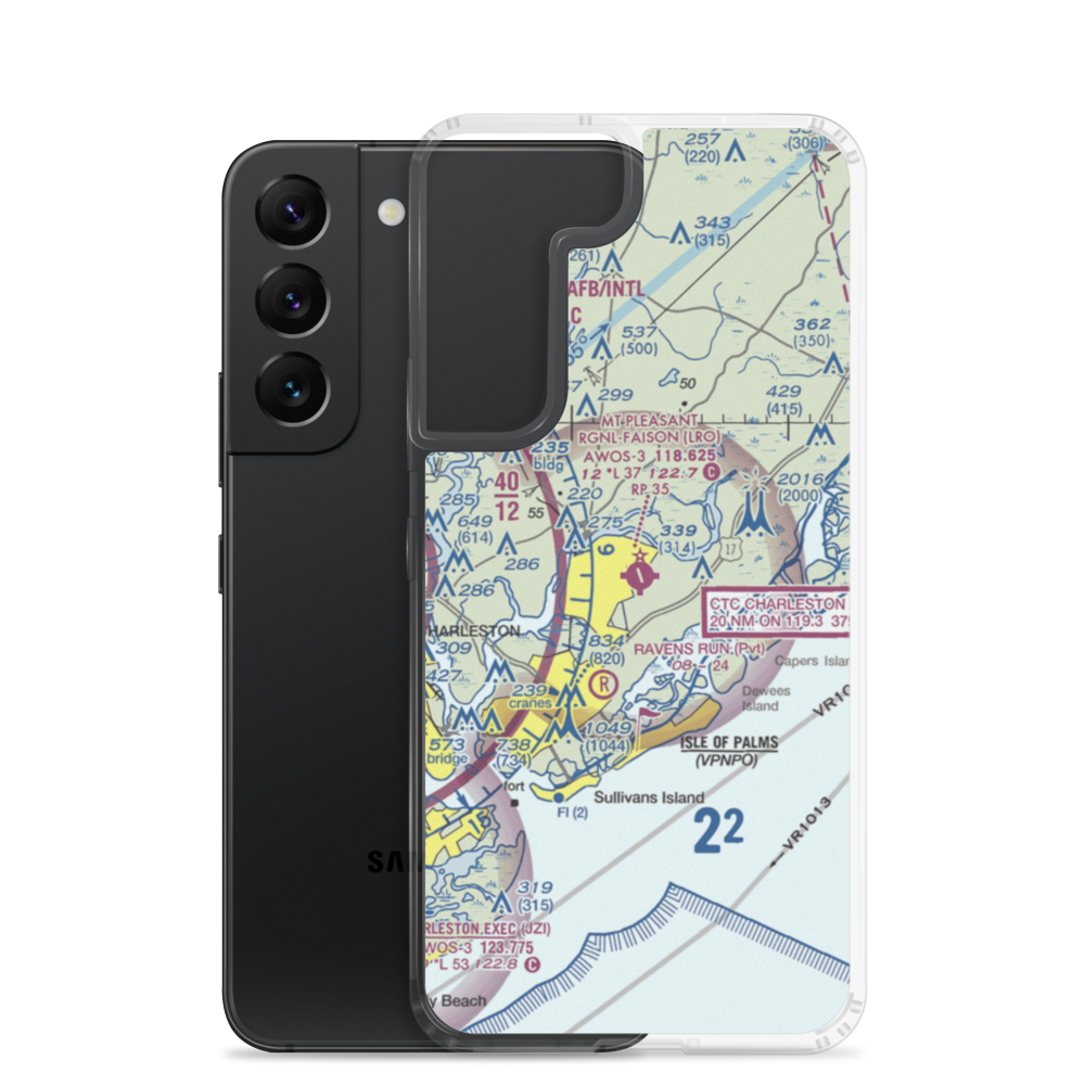 Mt Pleasant Regional-Faison field (LRO) VFR Sectional Samsung Case Samsung Galaxy S22 model shown