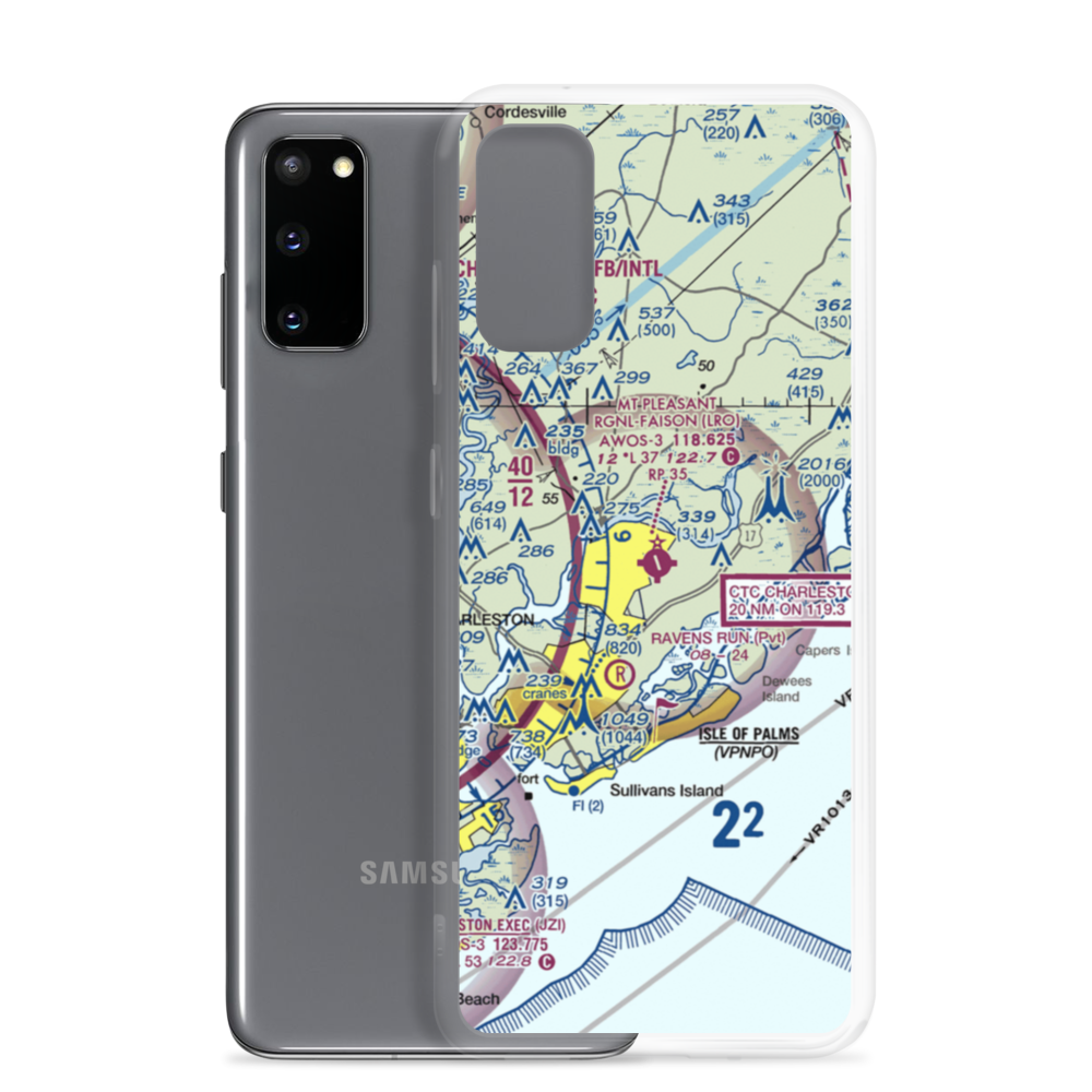 Mt Pleasant Regional-Faison field (LRO) VFR Sectional Samsung Case Samsung Galaxy S20 model shown