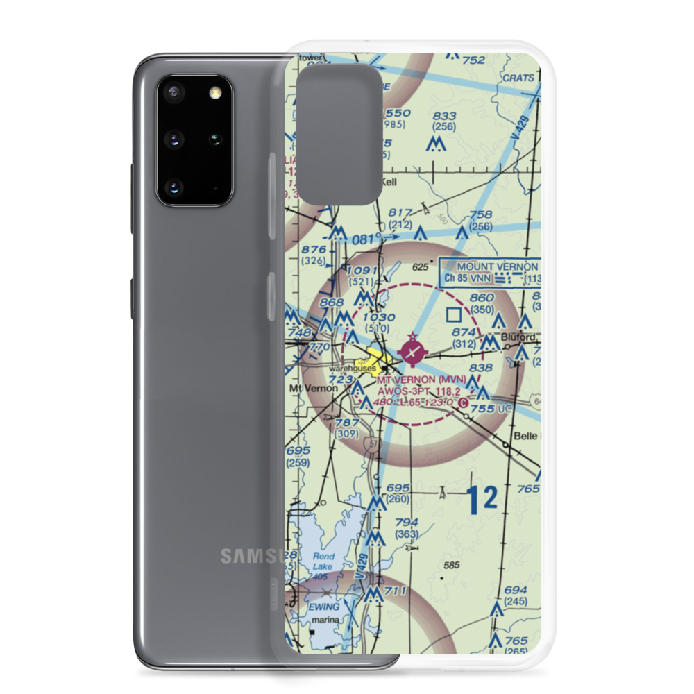 Mt. Vernon Outland Airport (MVN) VFR Sectional Samsung Case Samsung Galaxy S20 Plus model shown