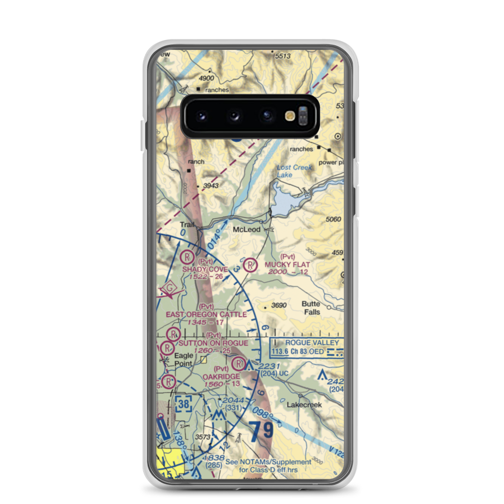 Mucky Flat Airport (89OR) VFR Sectional Samsung Case Samsung Galaxy S10 model shown
