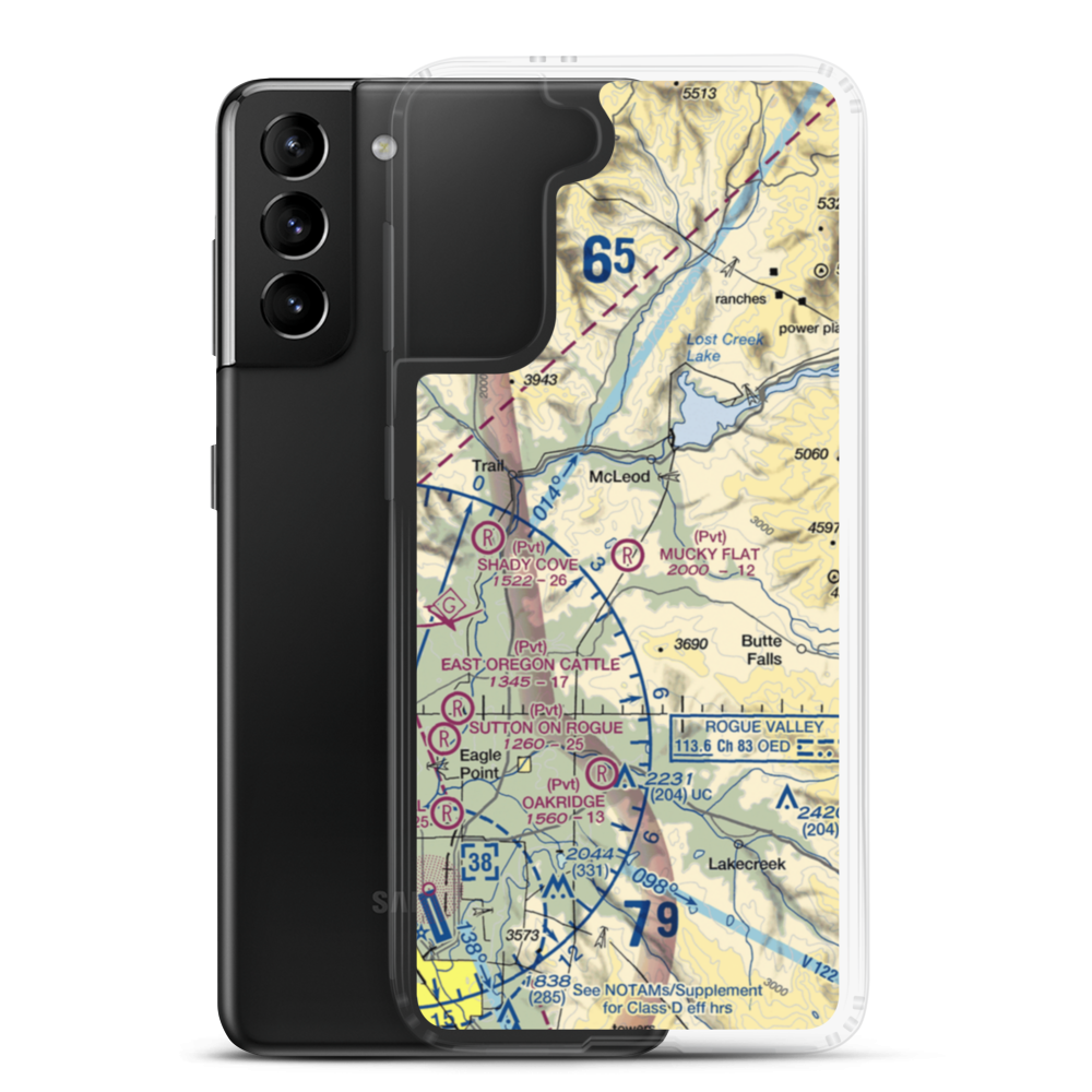 Mucky Flat Airport (89OR) VFR Sectional Samsung Case Samsung Galaxy S21 Plus model shown