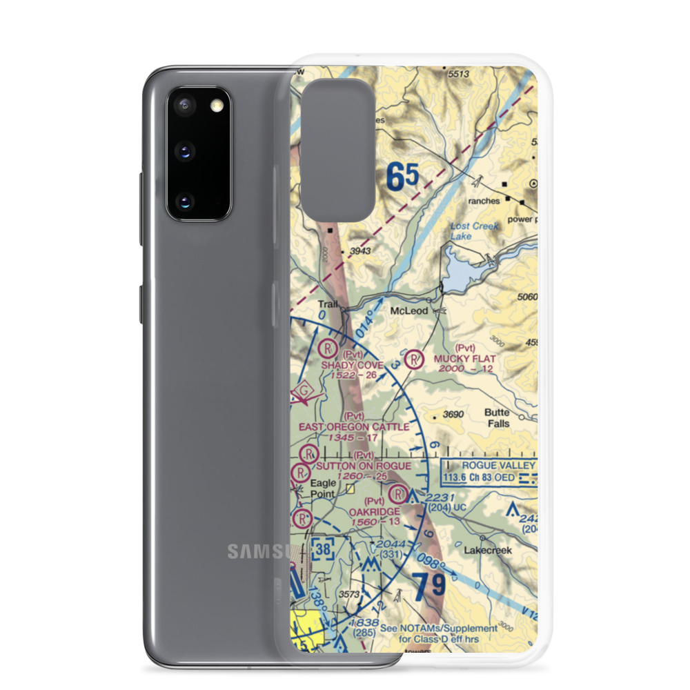 Mucky Flat Airport (89OR) VFR Sectional Samsung Case Samsung Galaxy S20 model shown