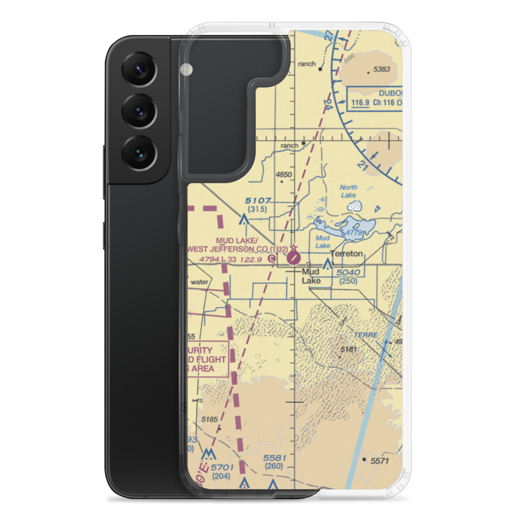 Mud Lake/West Jefferson County/ Airport (1U2) VFR Sectional Samsung Case Samsung Galaxy S22 Plus model shown