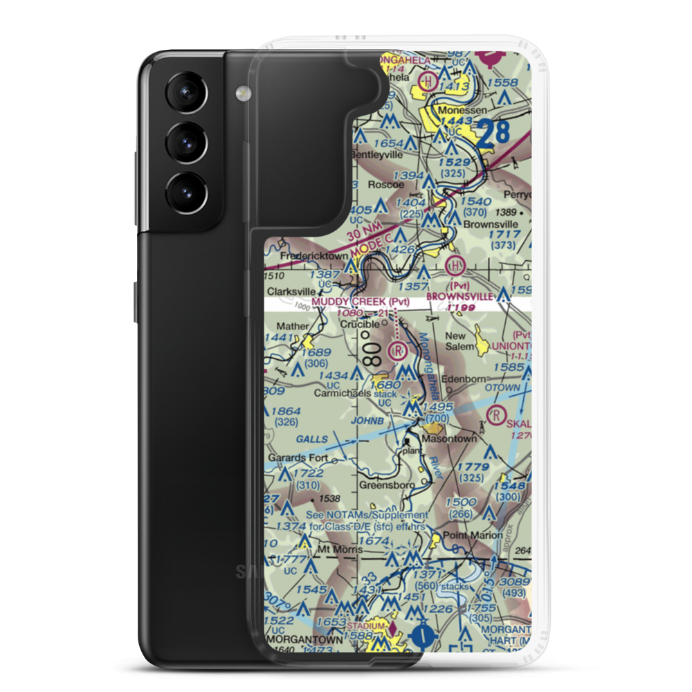 Muddy Creek Airport (4PS5) VFR Sectional Samsung Case Samsung Galaxy S21 Plus model shown