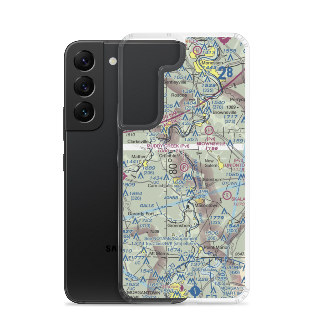 Muddy Creek Airport (4PS5) VFR Sectional Samsung Case Samsung Galaxy S22 model shown