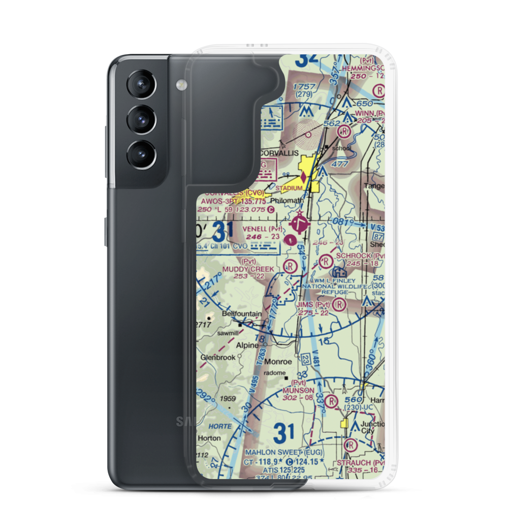 Muddy Creek Airport (55OR) VFR Sectional Samsung Case Samsung Galaxy S21 model shown