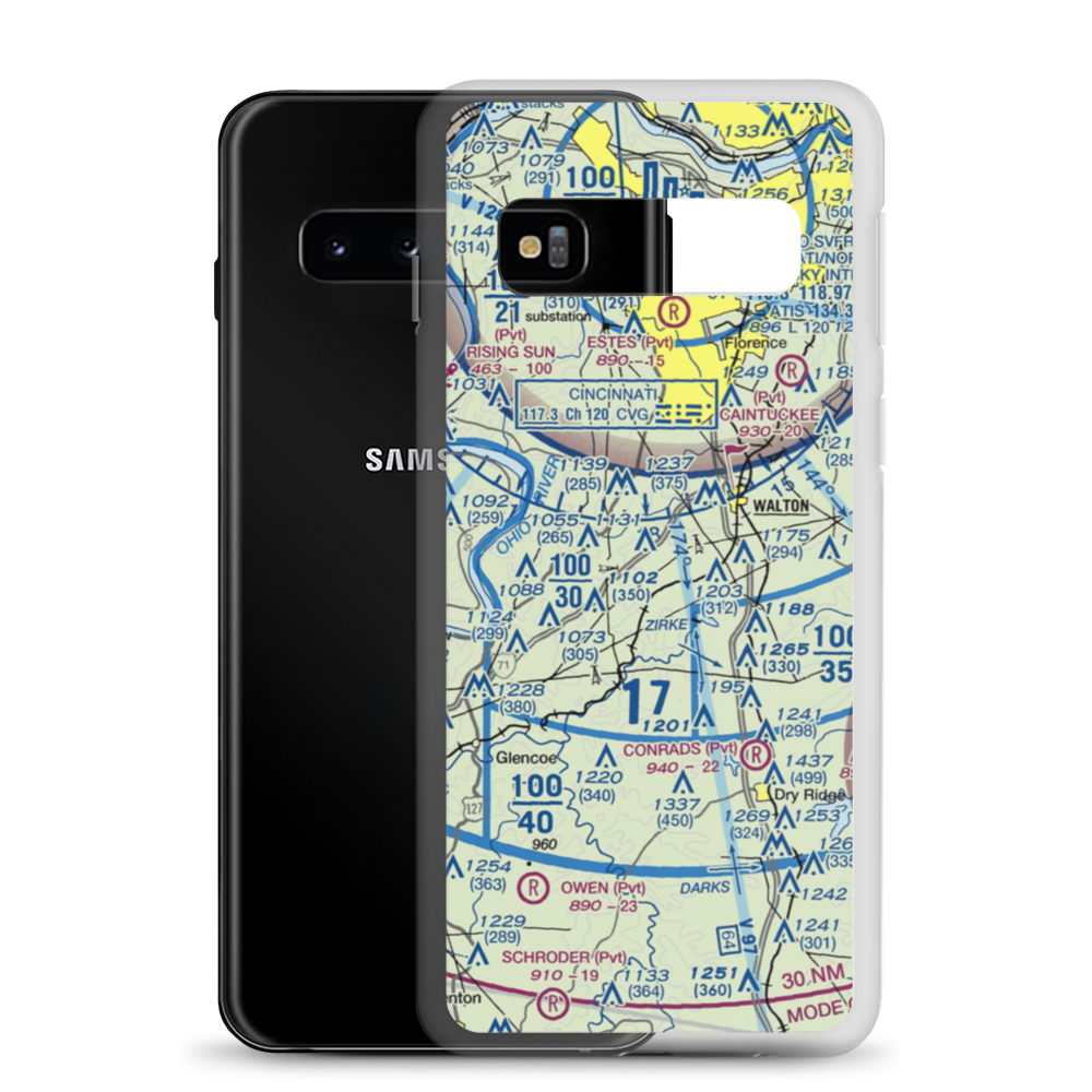 Mueller Farm Airport (4KY7) VFR Sectional Samsung Case Samsung Galaxy S10 model shown