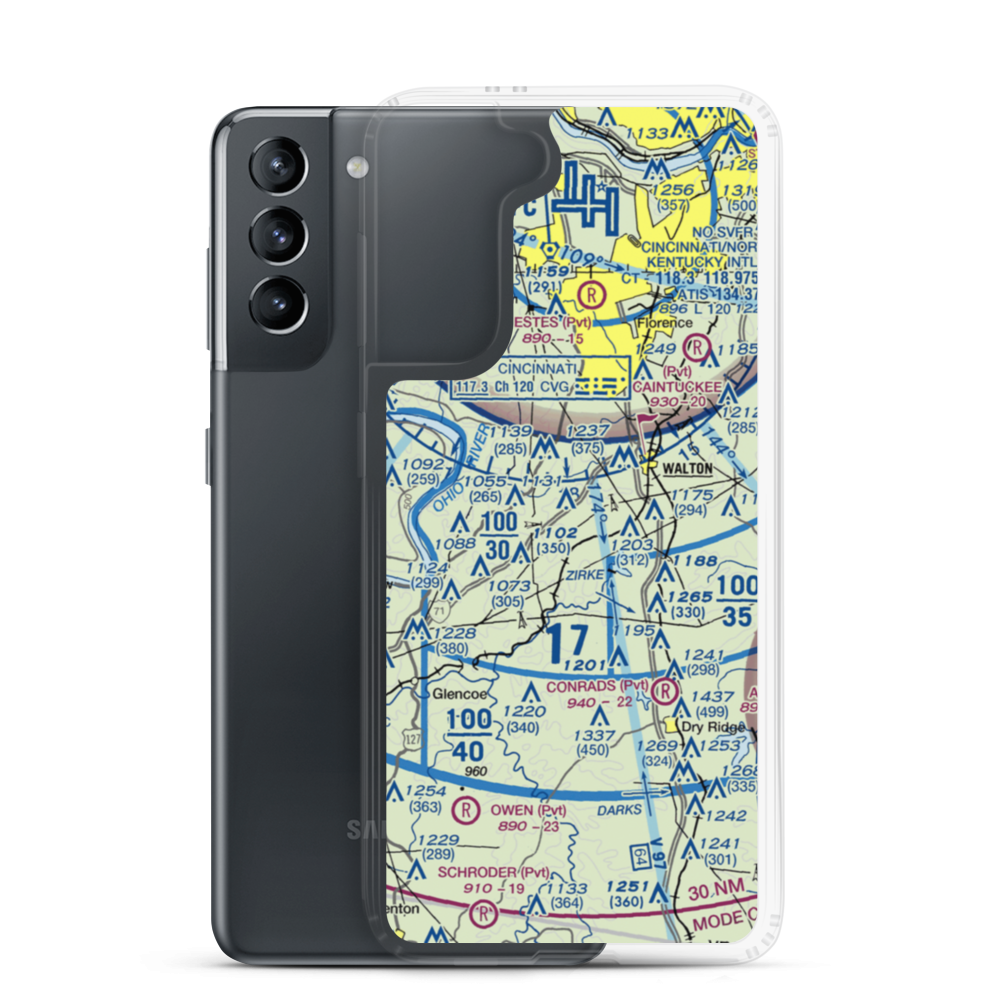 Mueller Farm Airport (4KY7) VFR Sectional Samsung Case Samsung Galaxy S21 model shown