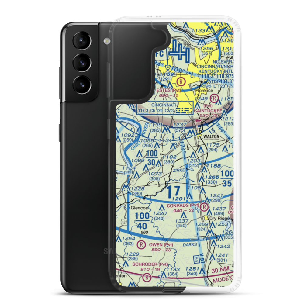 Mueller Farm Airport (4KY7) VFR Sectional Samsung Case Samsung Galaxy S21 Plus model shown