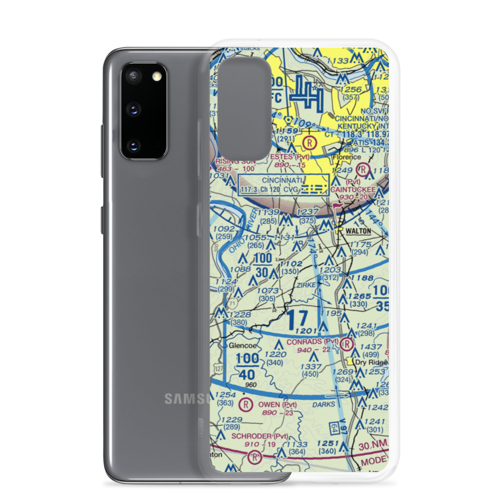 Mueller Farm Airport (4KY7) VFR Sectional Samsung Case Samsung Galaxy S20 model shown