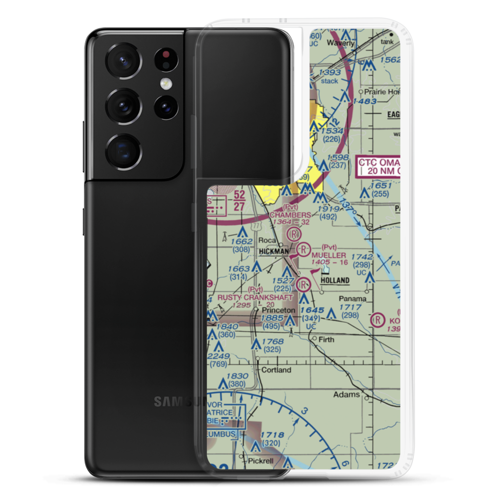 Mueller Field (NE79) VFR Sectional Samsung Case Samsung Galaxy S21 Ultra model shown