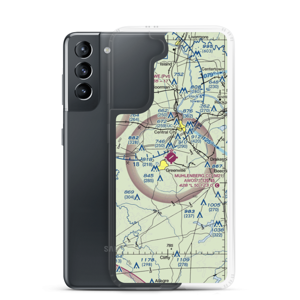 Muhlenberg County Airport (M21) VFR Sectional Samsung Case Samsung Galaxy S21 model shown