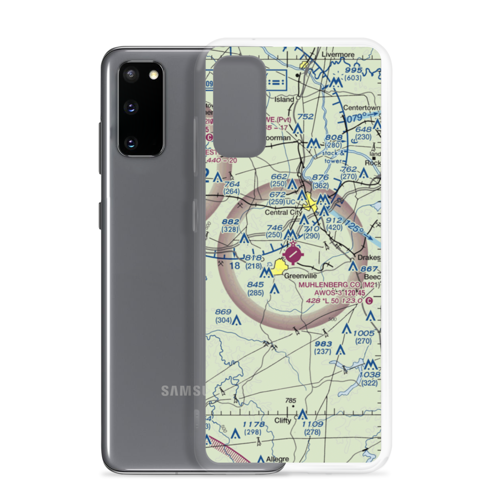 Muhlenberg County Airport (M21) VFR Sectional Samsung Case Samsung Galaxy S20 model shown