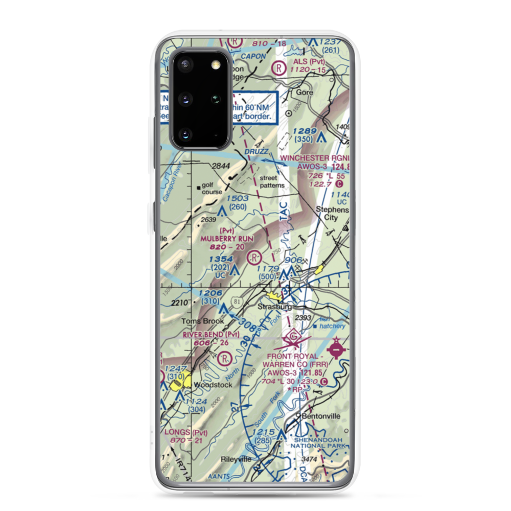 Mulberry Run Airport (VA17) VFR Sectional Samsung Case Samsung Galaxy S20 Plus model shown