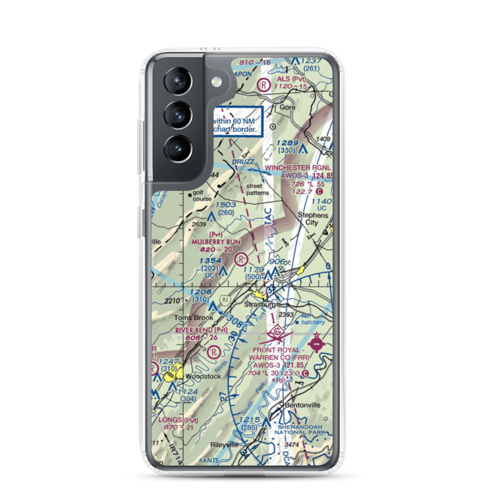 Mulberry Run Airport (VA17) VFR Sectional Samsung Case Samsung Galaxy S21 model shown