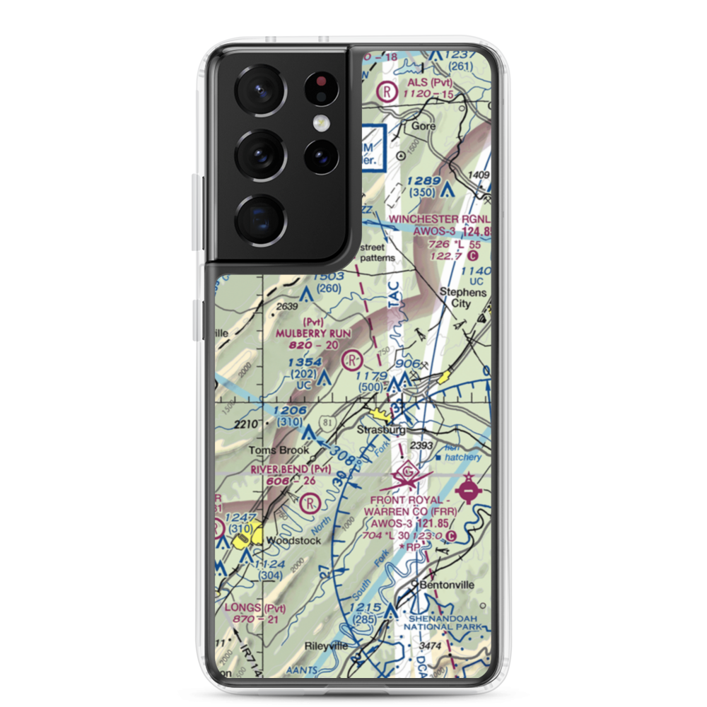 Mulberry Run Airport (VA17) VFR Sectional Samsung Case Samsung Galaxy S21 Ultra model shown