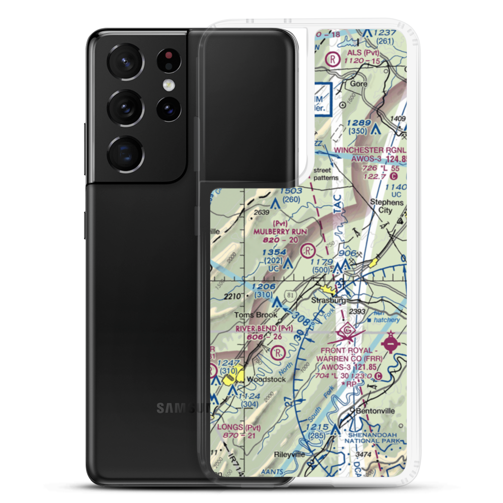 Mulberry Run Airport (VA17) VFR Sectional Samsung Case Samsung Galaxy S21 Ultra model shown
