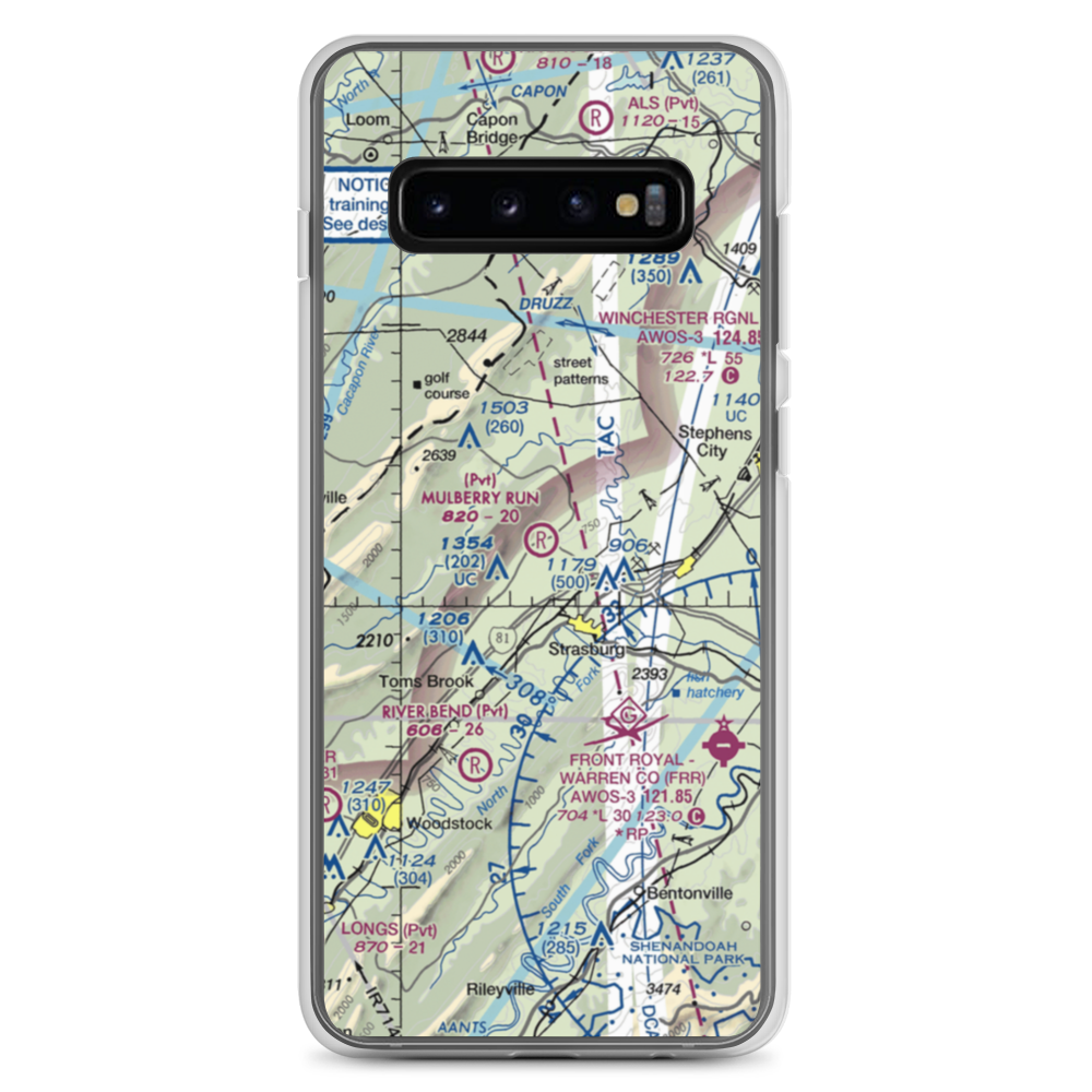 Mulberry Run Airport (VA17) VFR Sectional Samsung Case Samsung Galaxy S10+ model shown