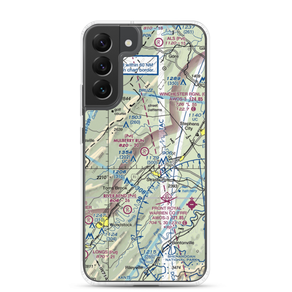 Mulberry Run Airport (VA17) VFR Sectional Samsung Case Samsung Galaxy S22 Plus model shown