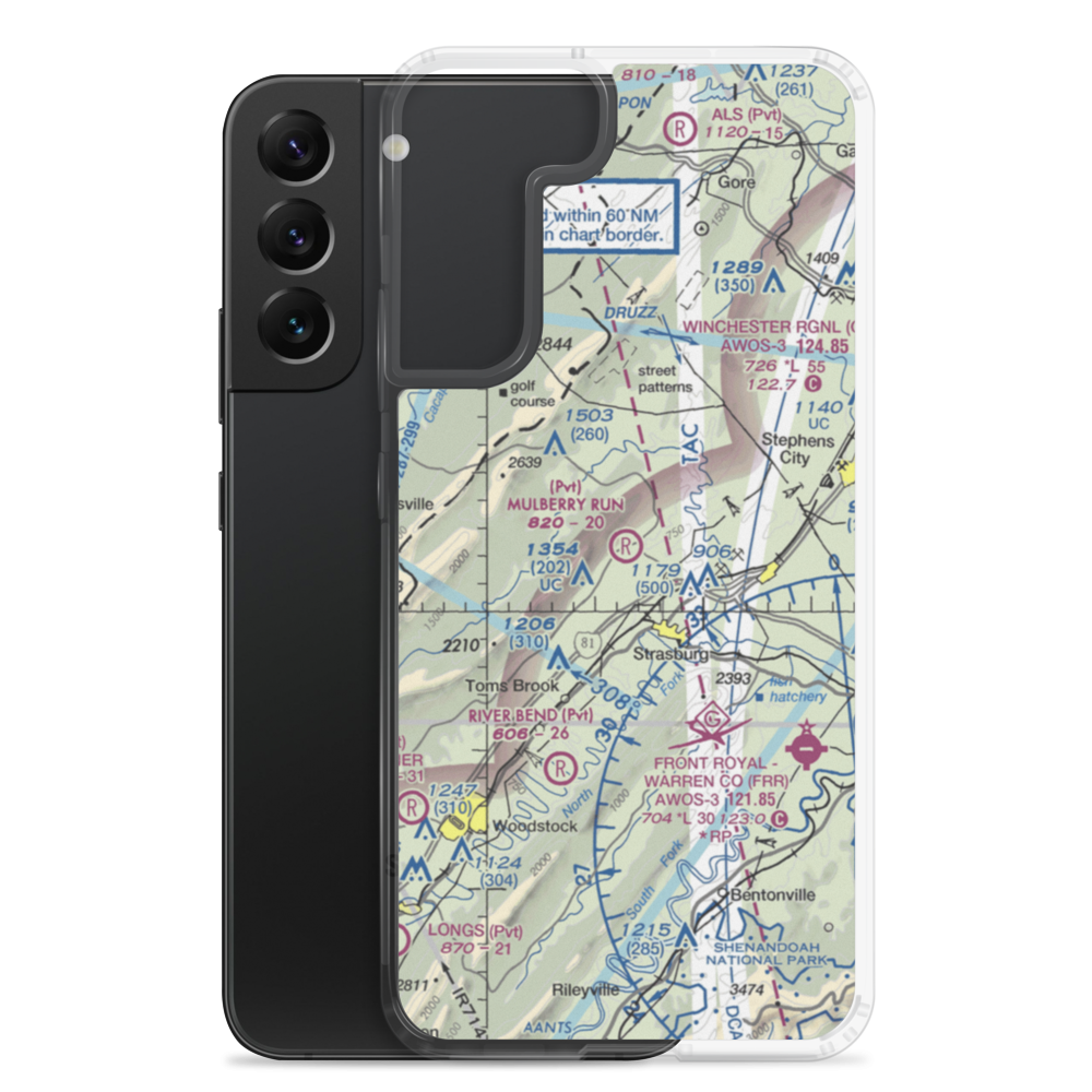 Mulberry Run Airport (VA17) VFR Sectional Samsung Case Samsung Galaxy S22 Plus model shown