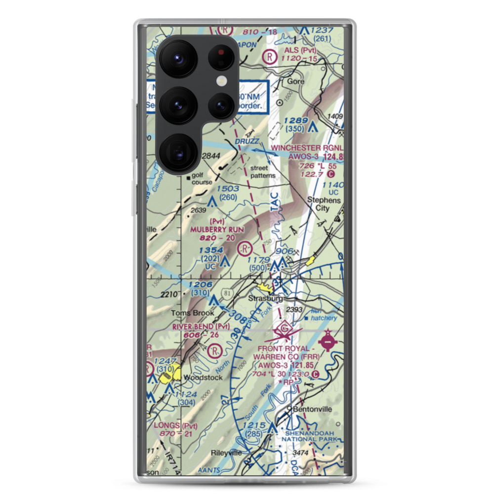 Mulberry Run Airport (VA17) VFR Sectional Samsung Case Samsung Galaxy S22 Ultra model shown