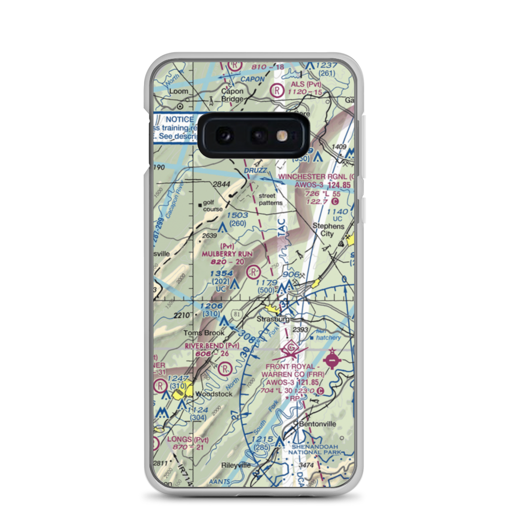 Mulberry Run Airport (VA17) VFR Sectional Samsung Case Samsung Galaxy S10e model shown