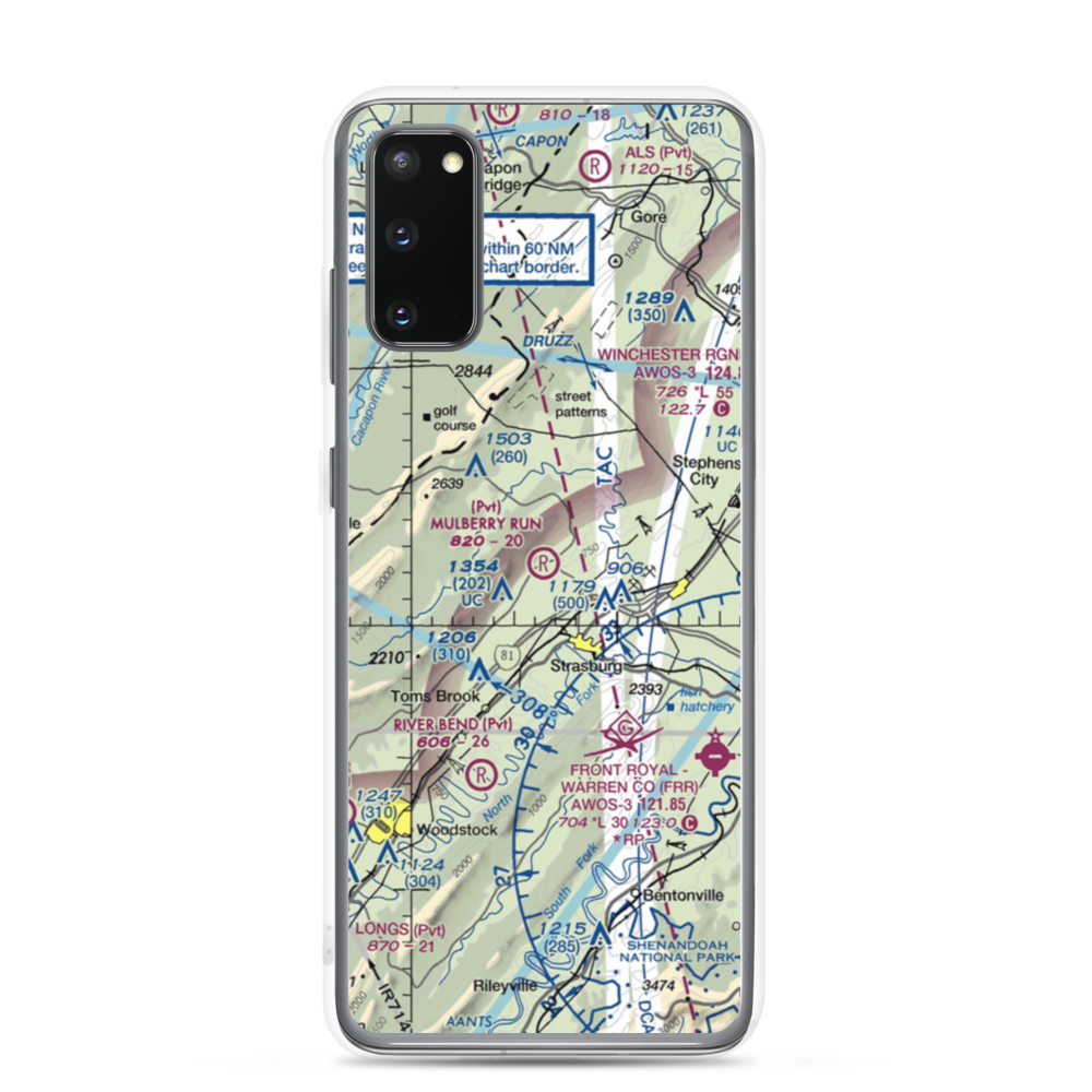Mulberry Run Airport (VA17) VFR Sectional Samsung Case Samsung Galaxy S20 model shown