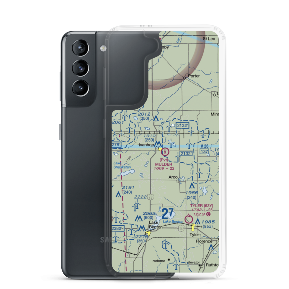Mulder Field Inc Airport (4MN4) VFR Sectional Samsung Case Samsung Galaxy S21 model shown