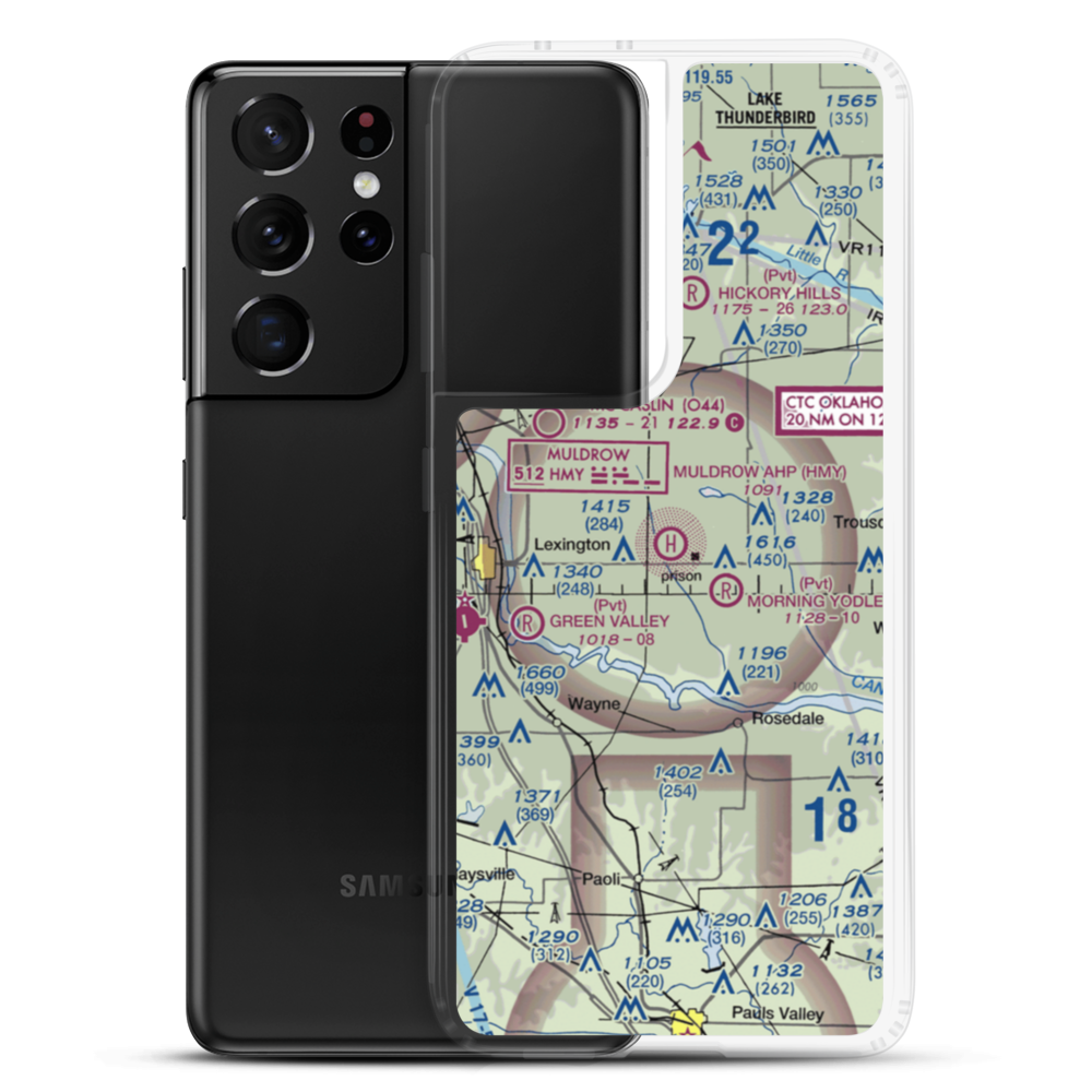 Muldrow Army Heliport (HMY) VFR Sectional Samsung Case Samsung Galaxy S21 Ultra model shown