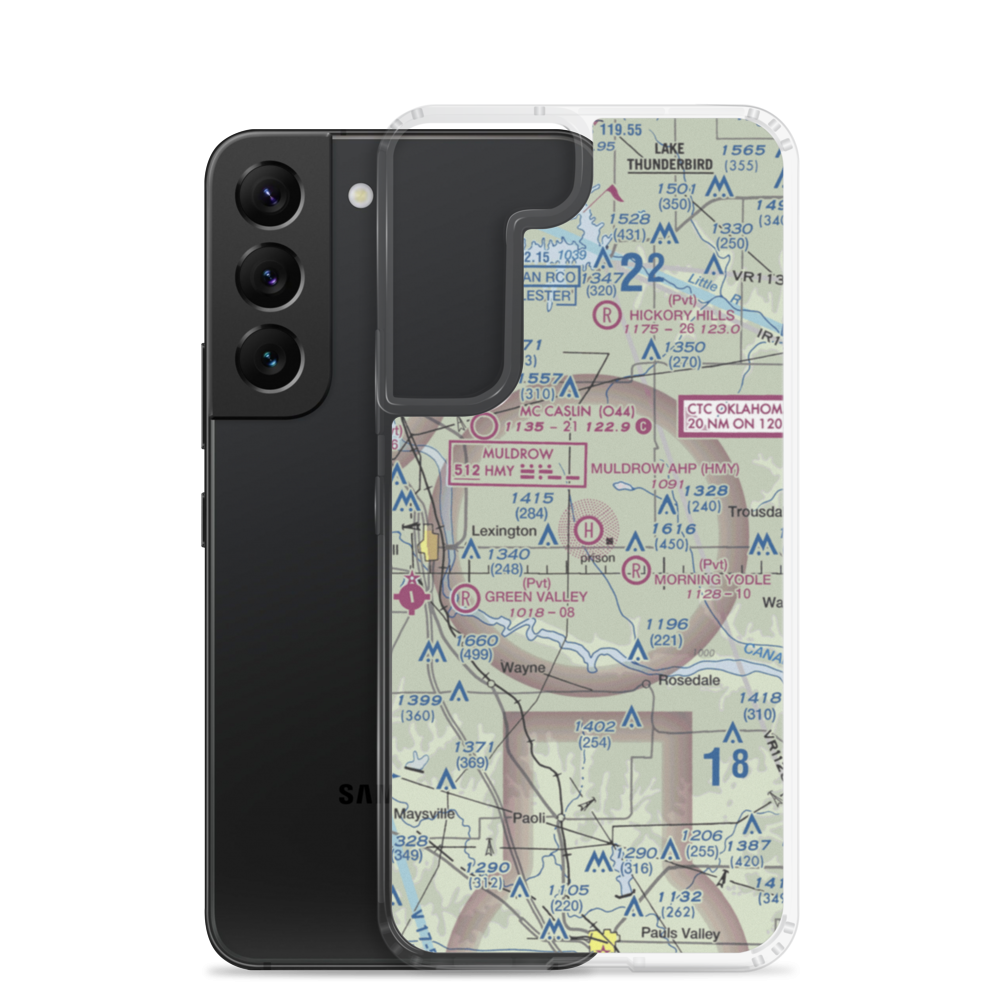 Muldrow Army Heliport (HMY) VFR Sectional Samsung Case Samsung Galaxy S22 model shown