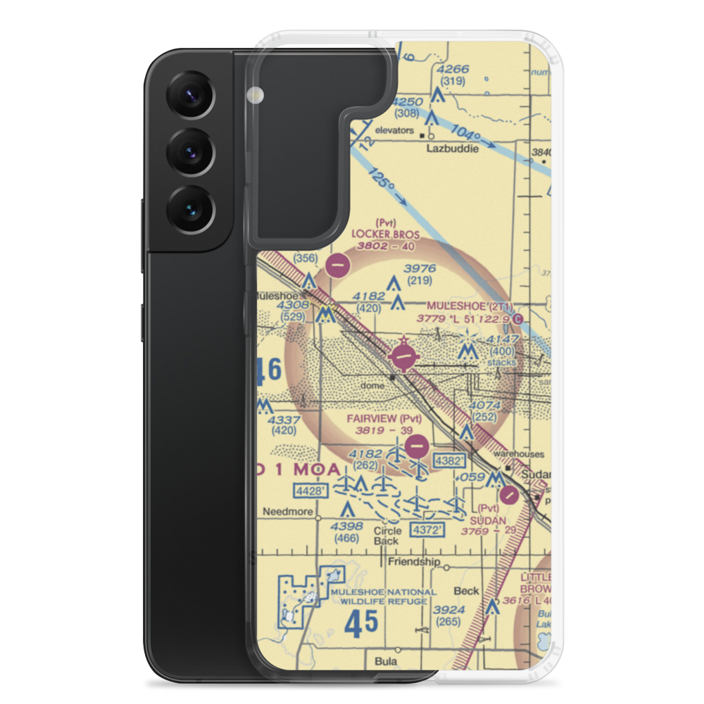Muleshoe Municipal Airport (2T1) VFR Sectional Samsung Case Samsung Galaxy S22 Plus model shown