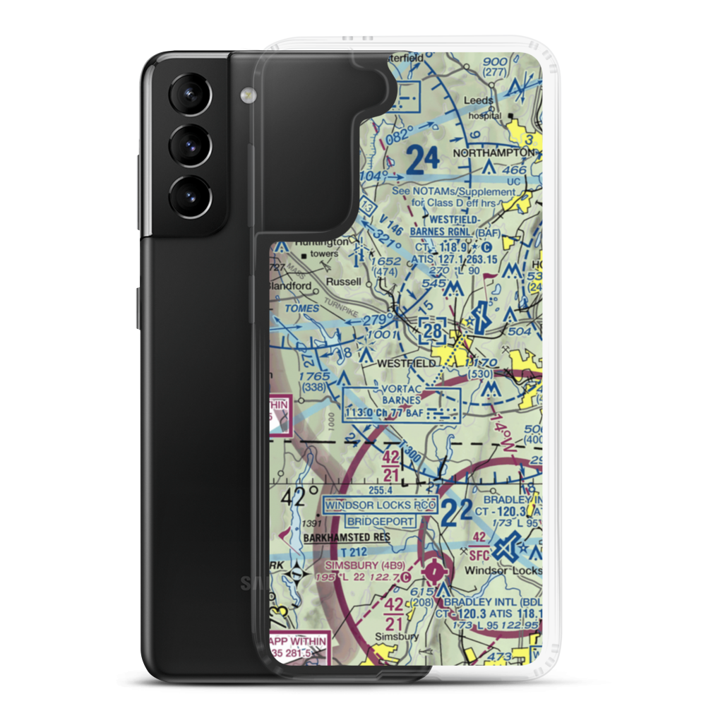 Mundale Airport (MA80) VFR Sectional Samsung Case Samsung Galaxy S21 Plus model shown