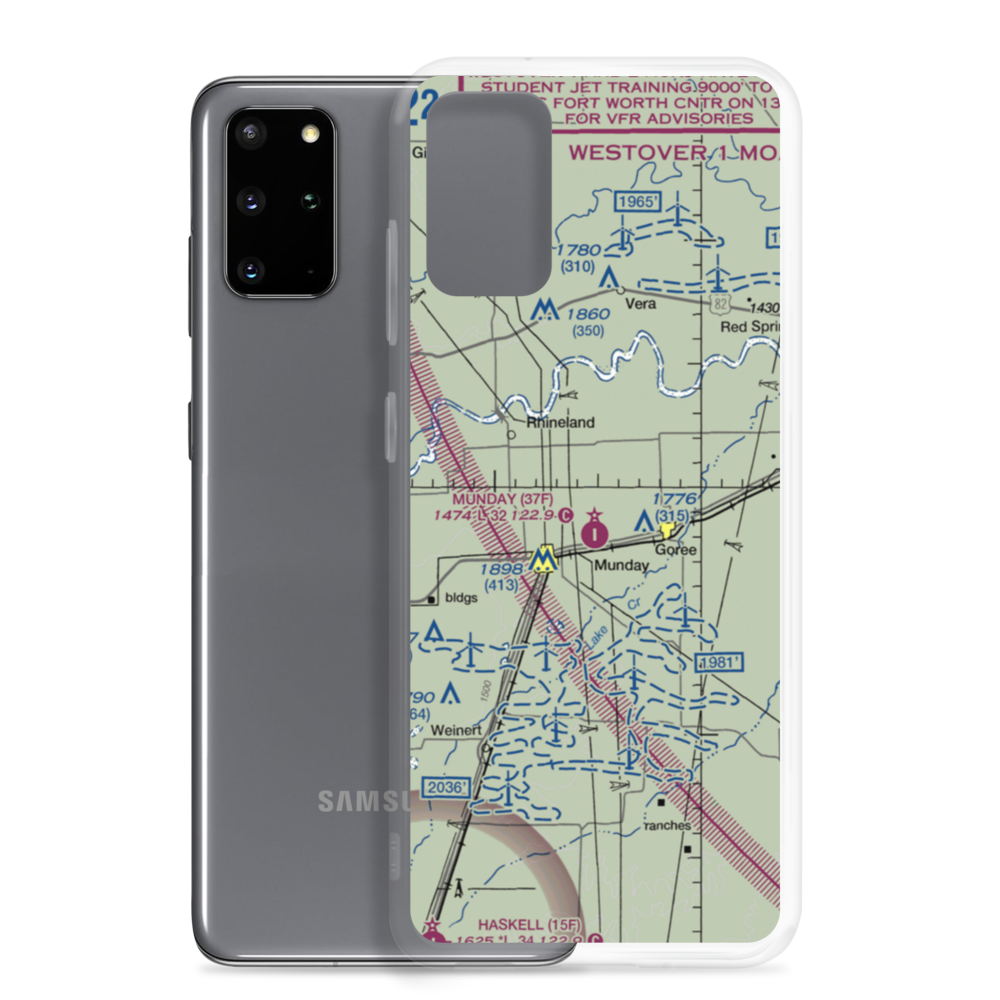 Munday Municipal Airport (37F) VFR Sectional Samsung Case Samsung Galaxy S20 Plus model shown