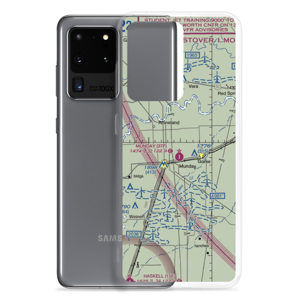 Munday Municipal Airport (37F) VFR Sectional Samsung Case Samsung Galaxy S20 Ultra model shown