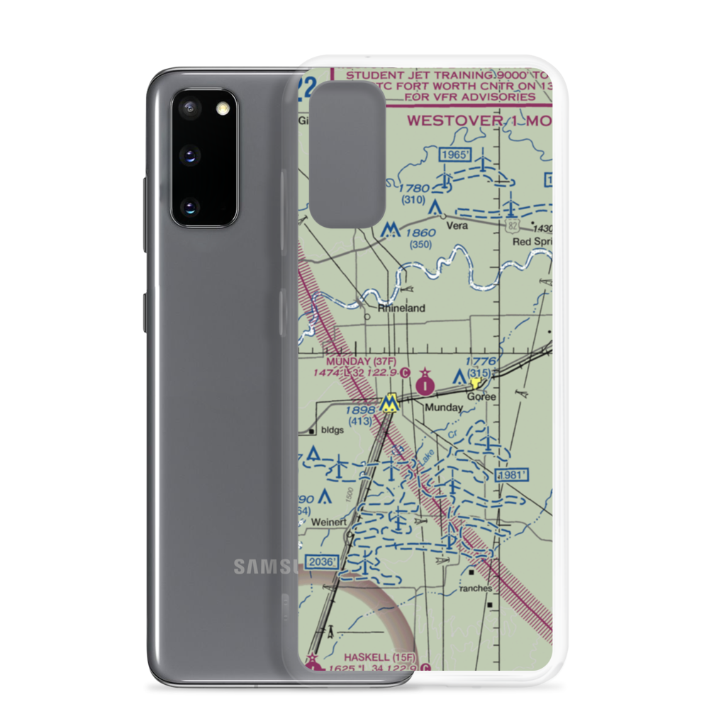 Munday Municipal Airport (37F) VFR Sectional Samsung Case Samsung Galaxy S20 model shown