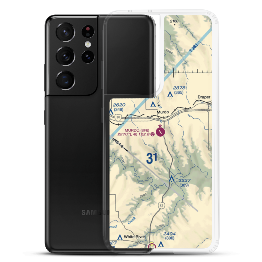 Murdo Municipal Airport (8F6) VFR Sectional Samsung Case Samsung Galaxy S21 Ultra model shown