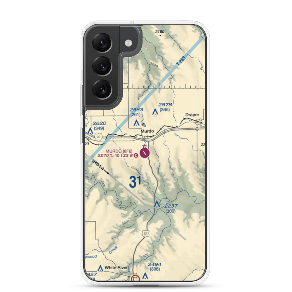 Murdo Municipal Airport (8F6) VFR Sectional Samsung Case Samsung Galaxy S22 Plus model shown