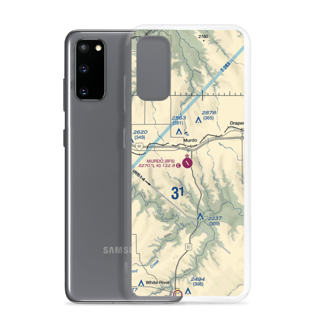 Murdo Municipal Airport (8F6) VFR Sectional Samsung Case Samsung Galaxy S20 model shown