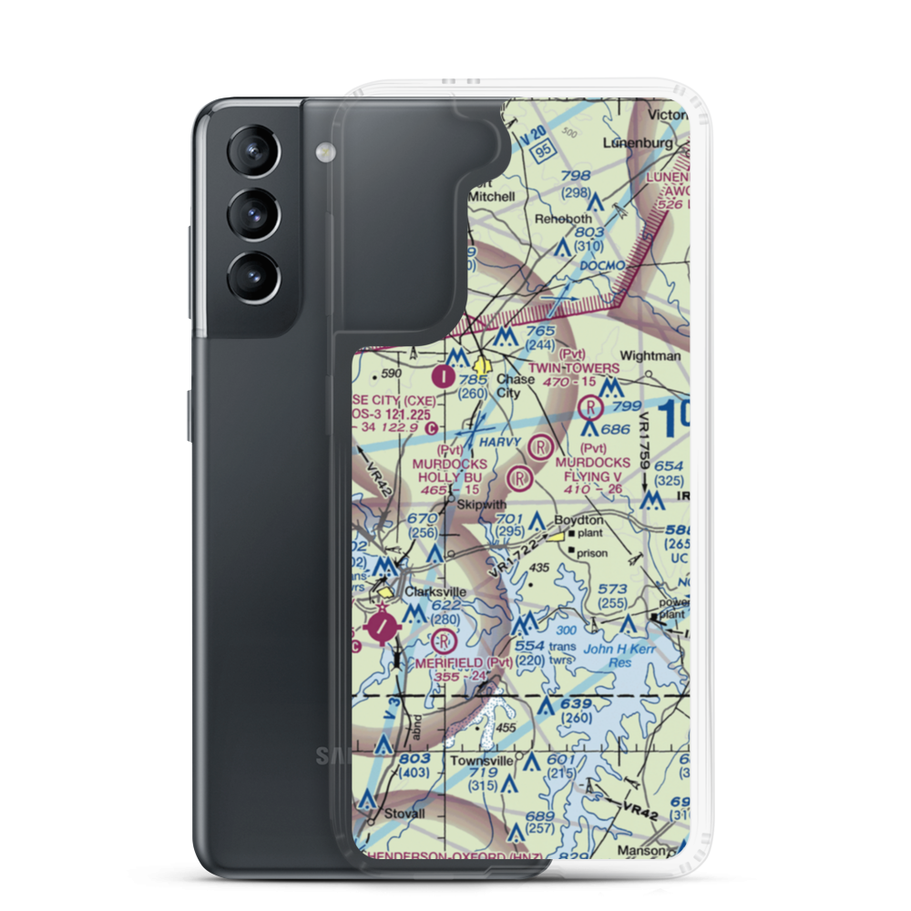 Murdock's Holly Bu Airport (23VG) VFR Sectional Samsung Case Samsung Galaxy S21 model shown